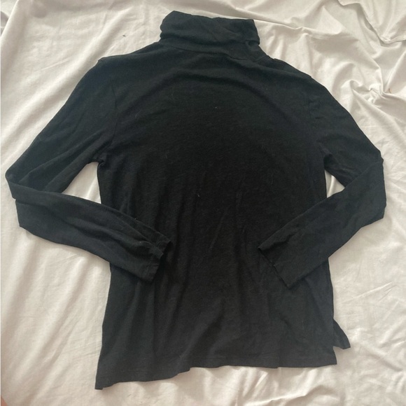 Madewell Whisper Cotton Turtleneck Tee Size Small Black - Picture 3 of 6